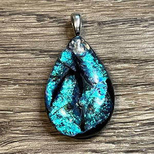 Hand Blown Venetian Murano Glass Drop Pendant